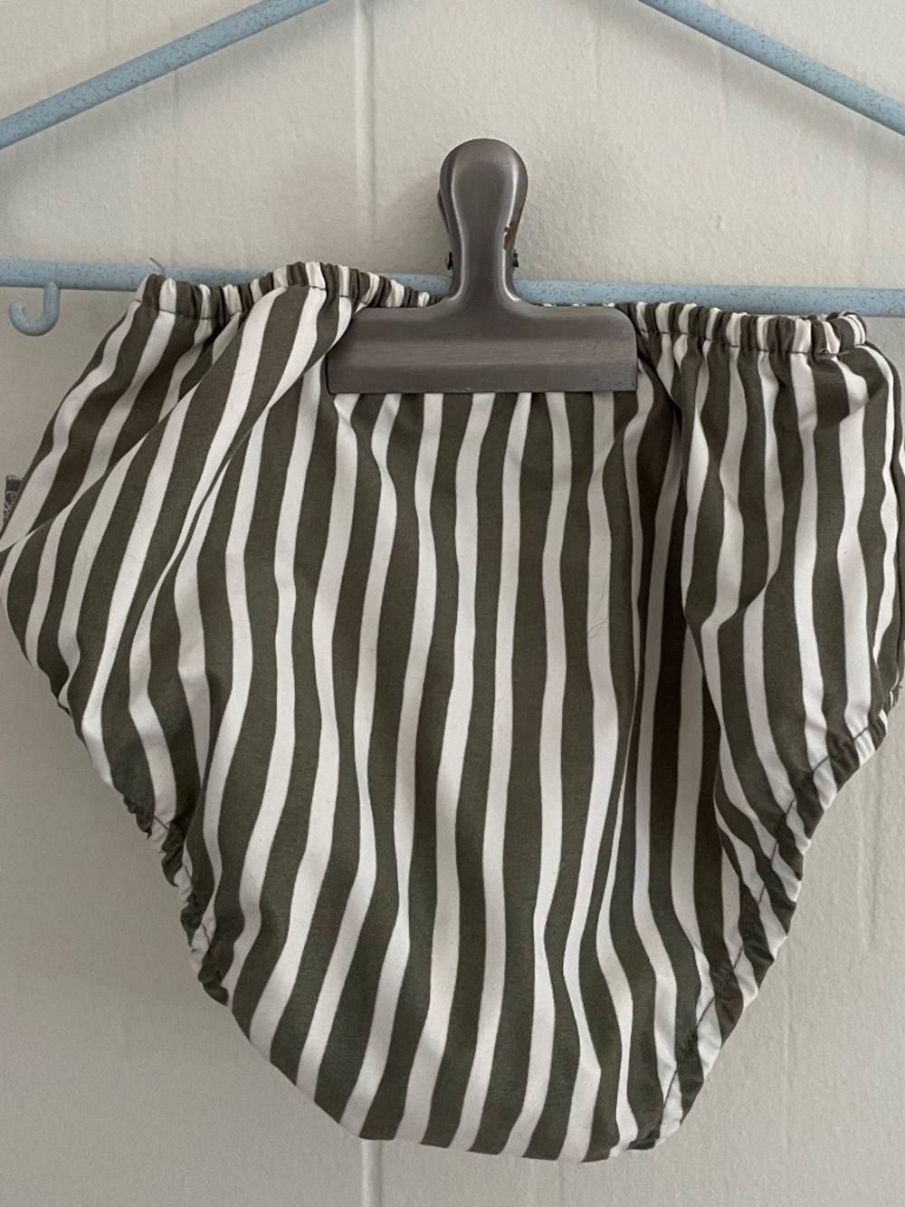 Olive and White Striped Potty Training or Swim Diaper for 18M+